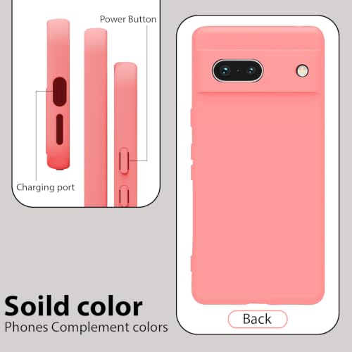 Image of KACA Silicone Back Case for Google Pixel 7a, Soft-Touch, Shockproof Phone Back Cover for Google Pixel 7a (Pink)