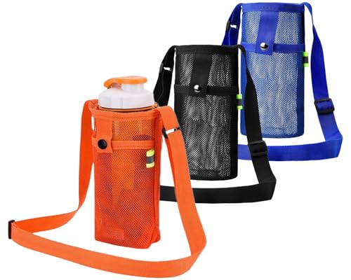 3 Pcs Bolsa Porta Botella de Agua, Funda para Botella Bolsa Multifuncional Botella Agua con Correa Ajustable para el Hombro Soporte para Botella de Agua para Botellas De Agua para Deportes