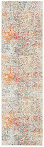 SAFAVIEH Contemporary Rug for Living Room Dining Room, Bedroom - Madison Collection, Short Pile, in Grey and Turquoise, 66 X 244 cm - Image 3