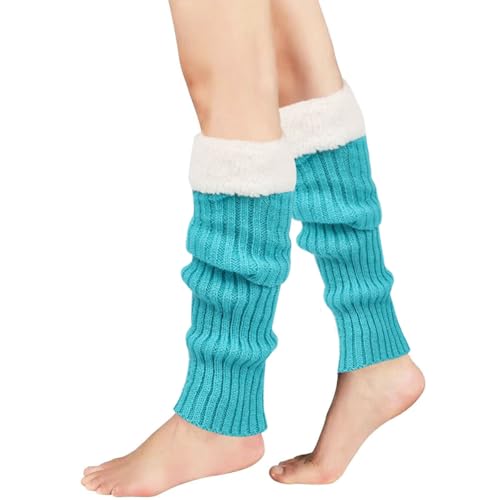 Image of Winter Leg Warmers for Women and Girls Warm Knitted Socks Knitted Wool Crochet Long Boot Socks New Year's Day Socks Christmas Socks