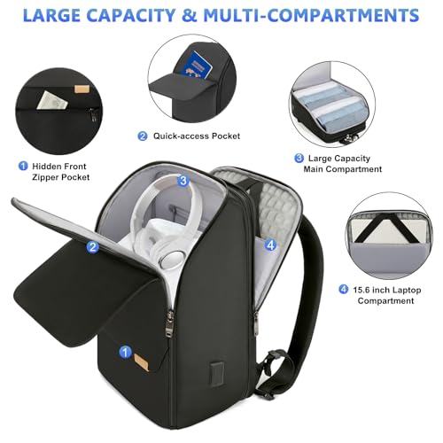 G-FAVOR Business Backpack for Men, Laptop Backpack with USB Charging Port for 15.6 inch Laptop, Water-resistant Expandable Travel Backpack4