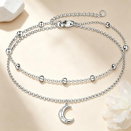 Image of TIGER RIDER Dragonfly Anklet Sterling Silver Dragonfly Gifts Jewelry for Women with Crystal Birthday Anniversary