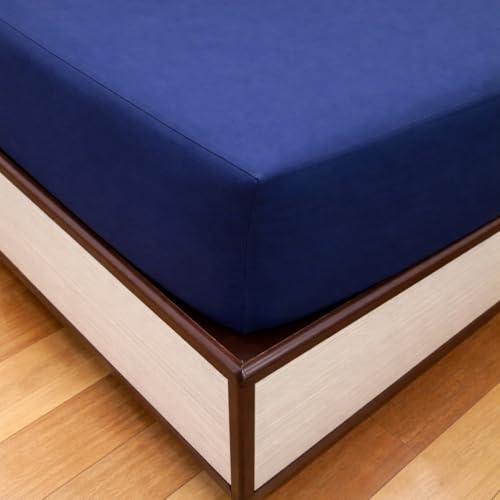 Image of Premium 100 Percent Waterproof Mattress Protector with Elastic Non-Woven | Hypoallergenic Mattress Cover Soft Elastic Bed Protector for Single Size Bed 48x72 Inch Fit On 10 Inch 4X6 Feet, Navy Blue