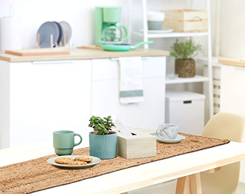Goroly Home Reversible Jute Braided Table Runner, Farmhouse Jute Burlap Table Runner, Natural Jute Braided Table Runner, Organic Eco-Friendly Rustic Vintage Dining Table Runner- 13X72 Inch - Natural #TOP3