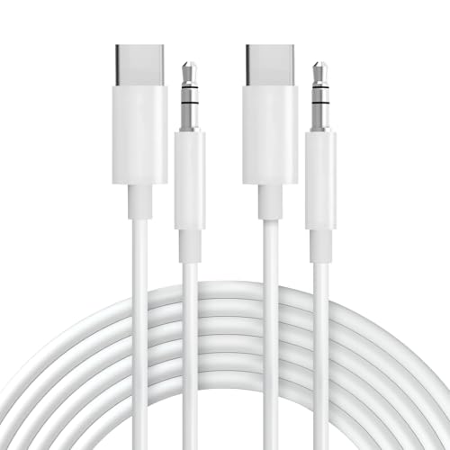 Seulliya USB C to 3.5mm Audio Aux Jack Cable, Aux Cord for iPhone 15, Type C to 3.5mm Headphone Car Stereo Cord Compatible with iPhone 16 Plus /15 Pro Max, Samsung Galaxy S23 S22 Note 20, 2Pack White