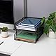 Mind Reader Stackable Paper Tray, Desktop Organizer, File Storage, Office, Metal Mesh, 10.5 L x 13.25 W x 7.5 H, 2 Pcs, Black