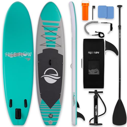 SereneLife Paddle Gonflable Adulte 305 x 81 cm – Stand Up Paddle Gonflable Stable et Antidérapant...