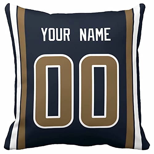Image of ANTKING Los Angeles R Throw Pillow with Custom Name and Number Personalized Gift for Men Women Boys
