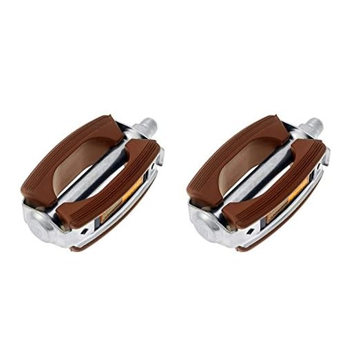 Pedales Para Bicicleta Clasica Retro Vintage Bloque de Goma Color Marron 3445