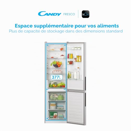 Réfrigérateur Combiné CANDY CCE3T620FS – 378 L, Ventilé, No Frost - vue 7