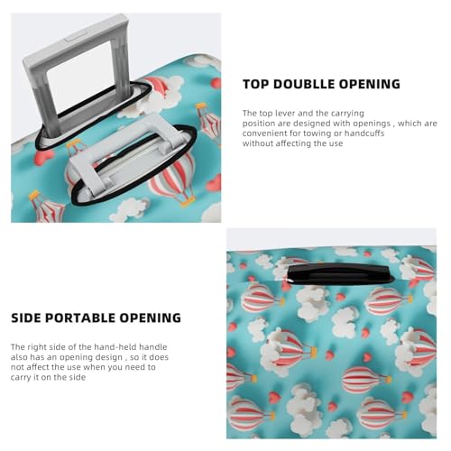 Luggage Cover Protector - Cartoon Cloud Balloon Heart Print Fit 22-24 Inch Suitcase Covers for Luggage4