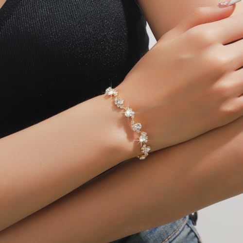 Wedding Jewelry Sets for Women - Earrings, Necklace, Bracelet Set - Rhinestone Statement Choker - Bridal Prom Costume Accessories4