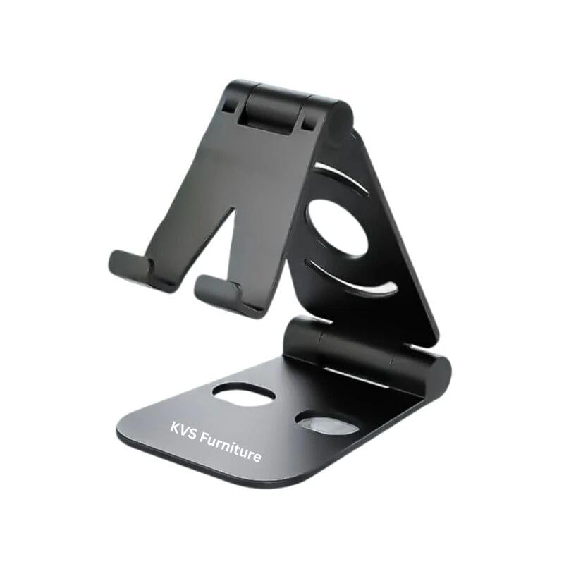 Foldable Plastic Mobile Stand – Adjustable Desk Phone Holder for Smartphones & Tablets, Anti-Skid Base, Compact Tabletop Stand for Office, Study & Travel Use (Black)-image-32