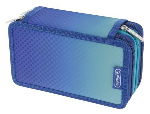 Herlitz Etui TriCase 31teilig befüllt, Dip Dye Blue/Turquoise, 1 Stück
