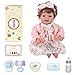 BABESIDE Lifelike Reborn Baby Dolls, 17 Inches Lovely Realistic-Newborn Baby Dolls with Curly Brown Hair, Soft Body Real Life Baby Doll Girl with Gift Box for Kids Age 3+