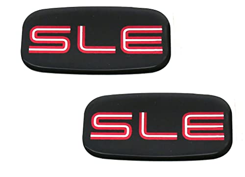 Image of 2Pcs SLE Cab Emblems 3D Badge Logo Roof Pillar Replacement for 99-07 Silverado Tahoe Suburban 15036134 Pickup Truck SUV (Black Red)