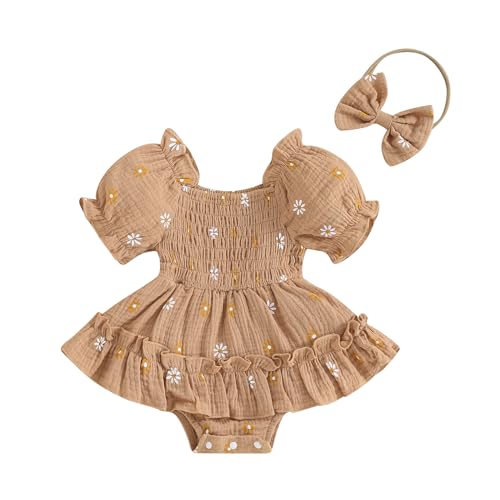 Image of Xdftwdmgqe Baby Girl Outfits Newborn Bodysuit Bubble Romper Infant 0 3 6 12 18 Months Toddler Summer Clothes
