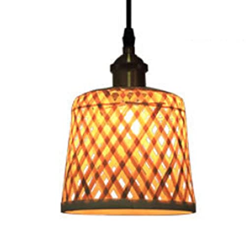 Plafond en bois naturel et rotin suspension haut de gamme avec hauteur réglable