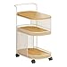 Ioensy 3 Tier Rolling Cart Mobile Bookcases Storage Organizer Utility Cart Storage Trolley on Wheel for Laundry Room Bedroom Library, White
