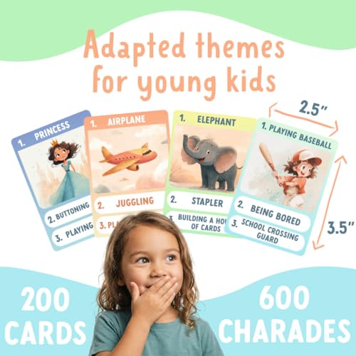 Charades for Kids & Family – Fun Acting Card Game for Family Game Night, No Reading Required & Cooperative Picture Charades Board Game, Ages 4 and Up, Kids Charades Game, for Boys & Girls - Image 4