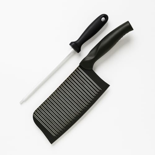 Image of Machado Forging Serbian Chef Knife Set - 12 inch Full Tang High Carbon Clad Steel Butcher Cleaver with Knife Sharpener - Perfect for Vegetables, Fish, Meat - Ideal for Kitchen, Hotel, Restaurant