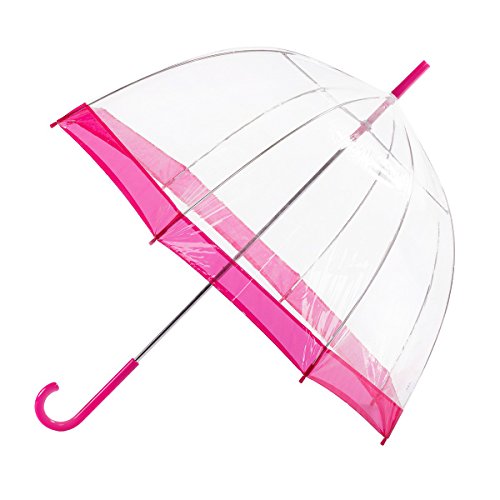 Clear Dome PVC Umbrellas (Pink Trim)