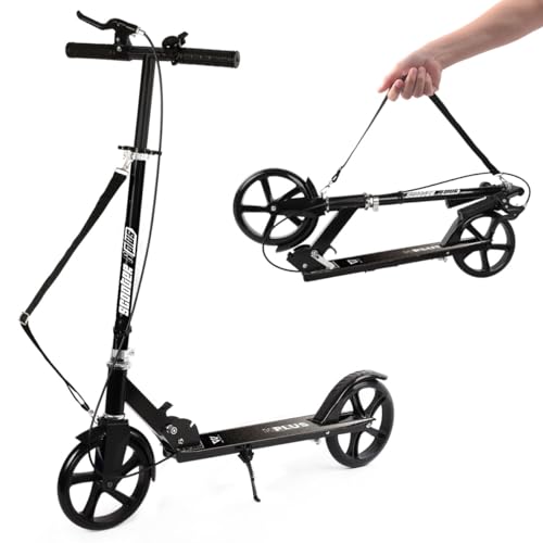 Patinetas Patines Y Scooters, Outdoors Scooter Patinete Plegable para Adultos y Adolescentes,Patinete Completo Con Freno de Manillar y Correa,Kick Scooter de Grandes Ruedas Rodamientos ABEC...