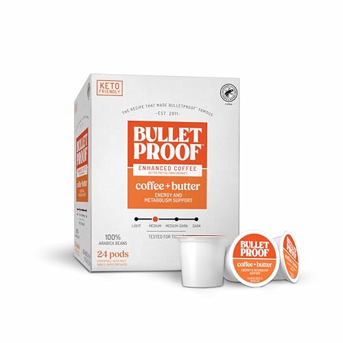 Bulletproof Keto Coffee シングルサーブポッド 24個 オールインワンレシピ MCTオイルとオーガニックバター付き