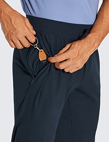 Calça masculina leve elástica com bolsos laterais CRZ YOGA – 73,6 cm, Azul-marinho verdadeiro, M