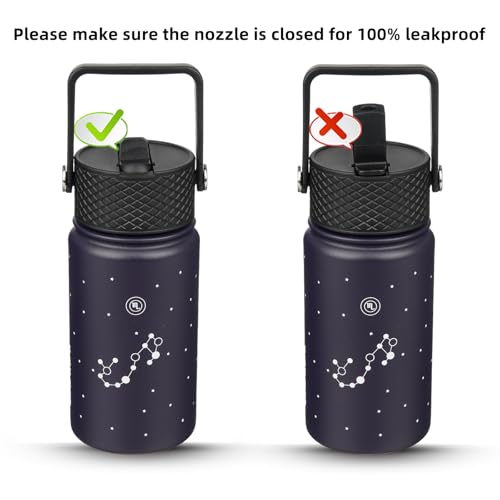 Image of BJPKPK Insulated Water Bottle, 15oz Stainless Steel with Straw Lid
