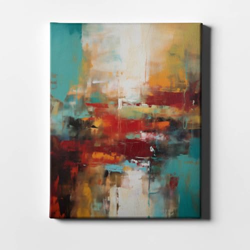 Tableau abstrait texturé bleu et jaune Spiffing Prints grand format pour salon - 3