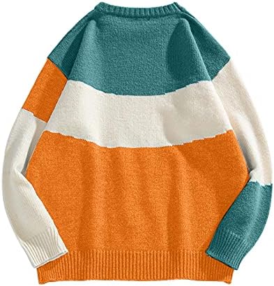 IQYU Kleurrijke trui gestreepte sweater dames oversized zonder capuchon