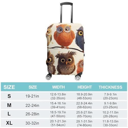 Owls Birds Printed Luggage Cover Protector, Fits 18-32 Inch Luggage2