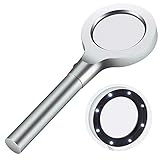 XDLEDMKIZ Lupa Grande iluminada, Lupa de Mano Totalmente metálica, Ideal para Lectura, inspección y Pasatiempos.