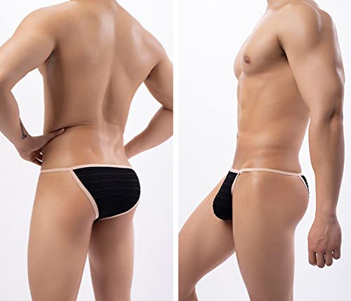 Men's Mesh G Strings Briefs Sexy Low-Rise Bikini Breathable Lingerie Underwear3
