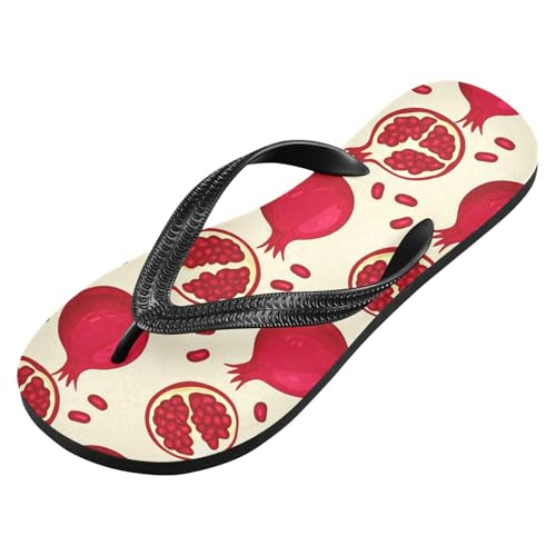 Sinestour Pomegranate Beige Flip Flops for Beach Thong Sandals Anti-slip Lightweight Beach Slippers for Indoor Outdoor House2