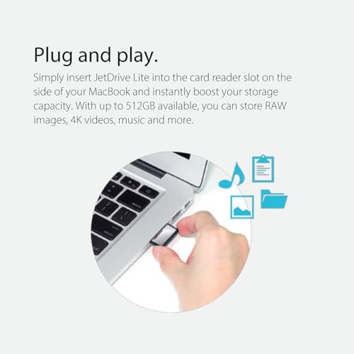 Image of Transcend 512GB JetDrive Lite 130 Expansion Card for MacBook Air and MacBook Pro, RAW Images, 4K Videos, RecoveRx, Supprot - Late 2010, to 2017 - TS512GJDL130