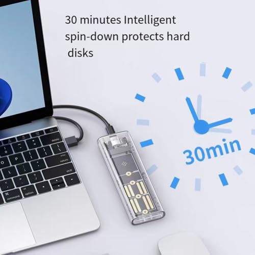 Caja externa transparente para SSD M.2 USB Tipo C 10Gbps miniatura 6
