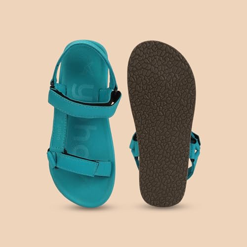 Image of YOHO EVA Sandals for Women | EVA sole | Comfortable cushioned sole with TPR base | Lightweight | Soft skin friendly straps | Adjustable straps | Velcro closure | Vibrant colour options