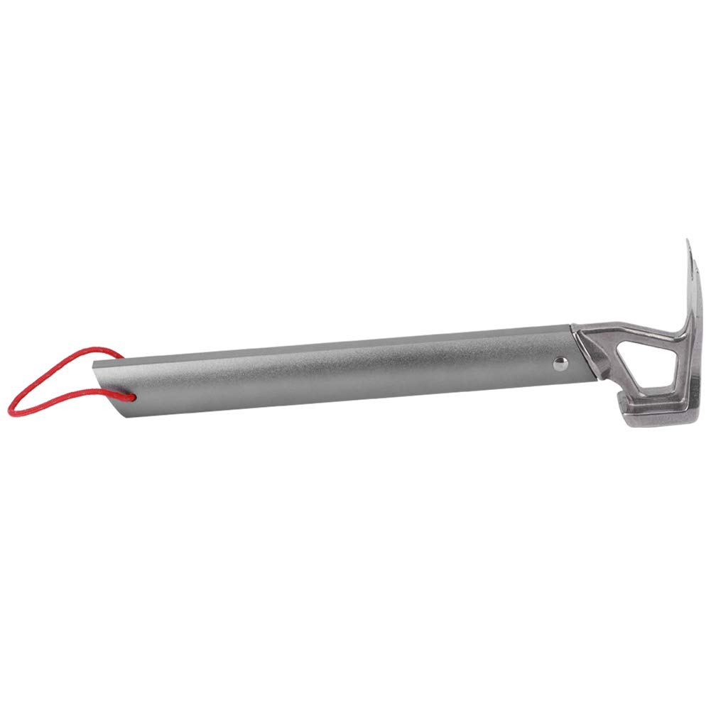 Multifunktionaler Camping Hammer, Edelstahl Leichte Zeltstifte Pfahl Nagelzieher Entferner für Camping Wandern Gartenarbeit