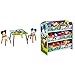 Worlds Apart Table avec 2 Chaises, Bois Dense, Rouge, 63 x 63 x 45 cm & Disney Mickey Mouse Enfants Chambre à Coucher Meuble de Rangement avec 6 bacs par HelloHome