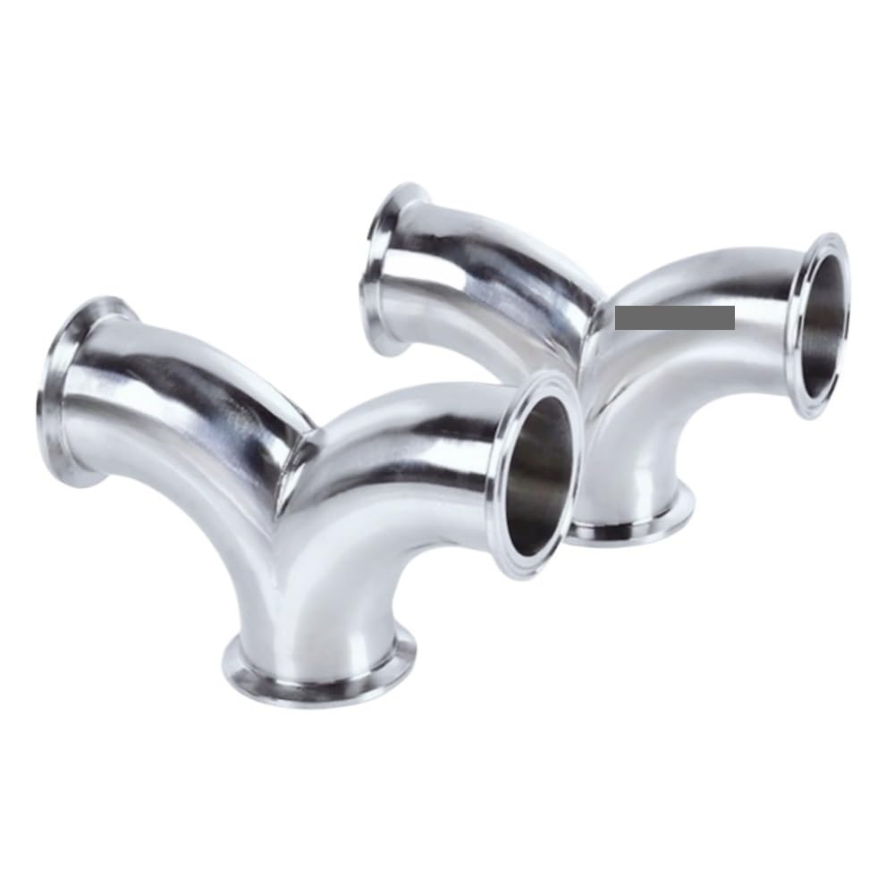 PAKMEZ 2" Tri Clamp Double Elbow tee Y Type 3 Way Cross SS304 Stainless Steel Pipe Fitting Tube OD 51mm Homebrew