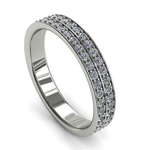 Bague d'éternité en argent 925 avec sertissage à griffes pour femme