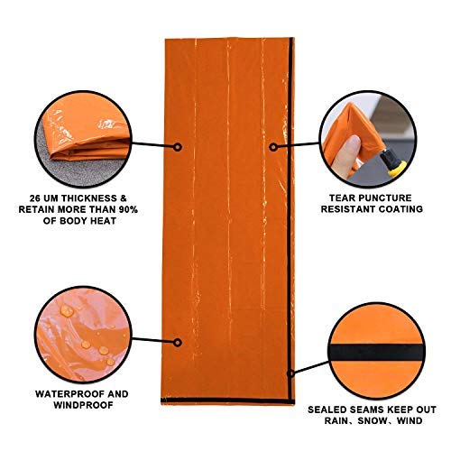 HONYAO Sac de Couchage de Survie, Sac de Couchage d'urgence, Bivvy de Survie Léger Camping en Plein air Randonnée – Image 5