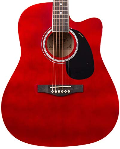 Image of JUAREZ Arpeggio 41 Inch Acoustic Guitar Kit, JRA41SP-RD Spruce Top, Rosewood Fretboard & Bridge, Truss Rod, Chrome Die Cast Machine Tuners, Red