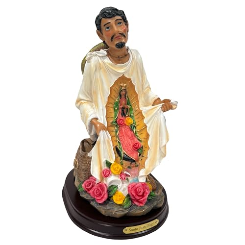 Estatua religiosa de Santo Juan Diego de resina 8 pulgadas
