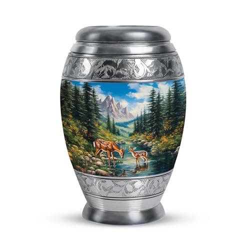 Image of Deer Urn - Miniature Cremation Urns for Human Ashes Adult Man - Small Burial Urns - 3 Inch
