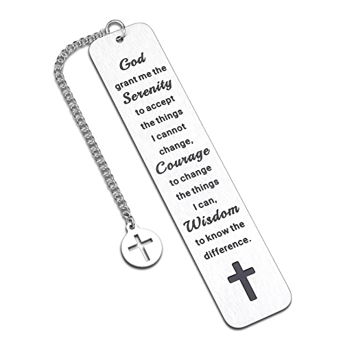 Presentes de oração da serenidade, presentes de sobriedade para homens e mulheres, presentes para mulheres e homens, presentes cristãos para mulheres, versículo da Bíblia inspirador, marcador de livro para amantes de livros, presentes religiosos para mulheres, homens, amigos
