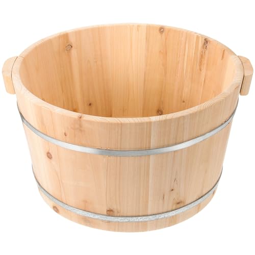 Angoily Wooden Foot Bath Bucket Wood Foot Tub for Soaking Feet Pedicure Bowl Foot Spa Massage Pedicure Barrels Foot Bath Basin Foot Soak Tub for Home Sauna 21cm
