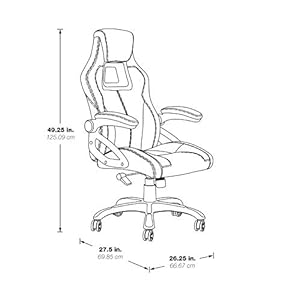 Osphomefurnishingsracecaradjustablegamingchaircharcoalgreybondedleatherwithblueaccents Urban Country Home Decor Osp home furnishings race car adjustable gaming chair charcoal grey bonded leather with blue accents urban country home decor